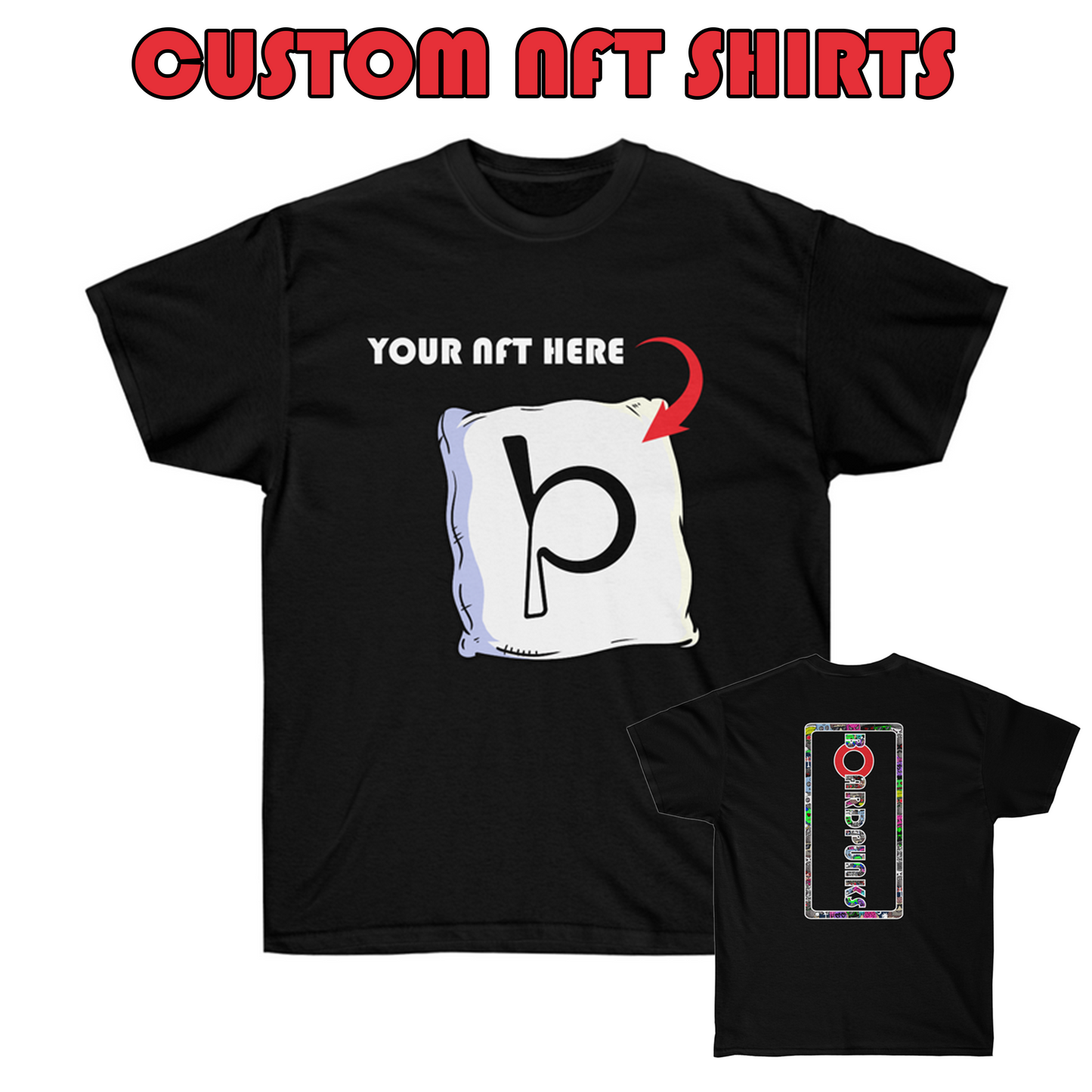 *Custom BoardPunks NFT/Text Tee - Black (Front/Rear)*